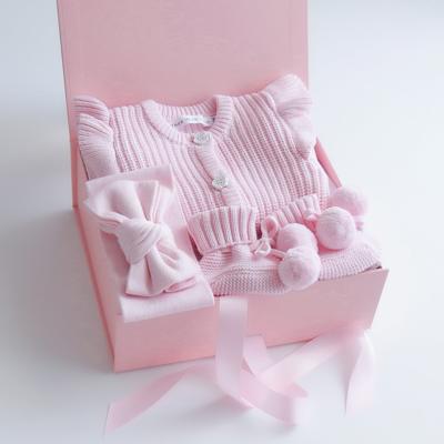 Baby Gift Set – Pink Frill Romper, Booties & Bow – Thea With Love
