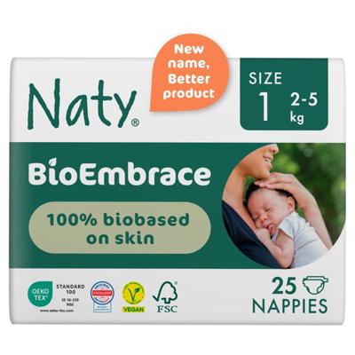 Naty BioEmbrace Nappies Size 1 (2-5kg) - Ocado