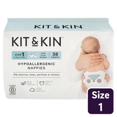 Kit & Kin Hypoallergenic Nappies Size 1 (2-5kg) - Ocado