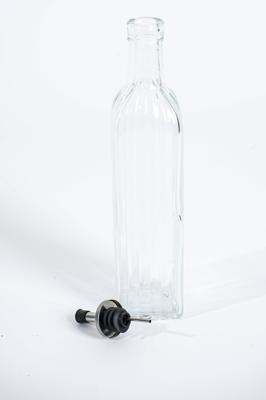 Glass Ribbed Oil Pourer