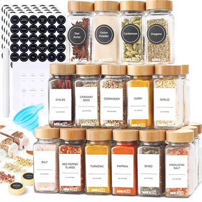 MIkaco Spice Jar Containers Set with Spice Labels & Shaker Lids-24pcs