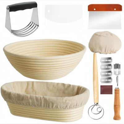 14 Piece Bread Proofing Basket Sourdough Baking Supplies Starter Kit