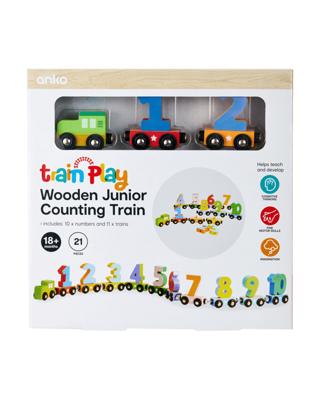 21 Piece Wooden Junior Counting Train - Kmart