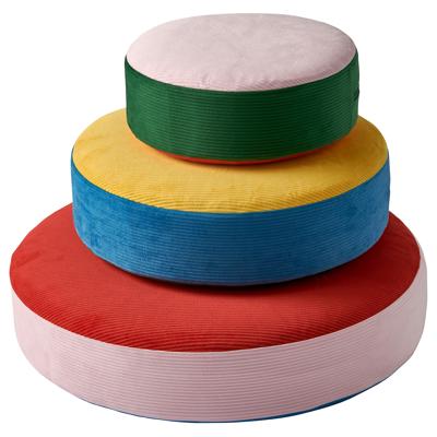 GREJSIMOJS floor cushion, set of 3, stackable/multicolour - IKEA