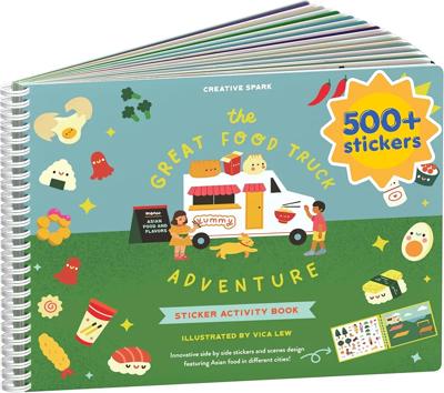 Amazon.com: Food Truck Adventure 500+ Kids Sticker Book by Cupkin Fun Toddler Travel Activity Coloring and Sticker Book, Road Trip Essentials, 12 Colo