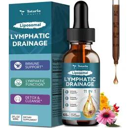 Totaria Liposomal Lymphatic Drainage Drops - 11 In 1 Organic Supplement with Burdock Root, Echinacea, Elderberry, Calendula, Cleavers Herb, Dandelion