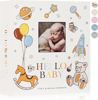 Lanpn Baby Photo Album 6x4 600 Pockets, Linen Cover Photo Book Newborn Bebe Album Memory Book with Front Window Holds 600 Horizontal and Vertical Pict