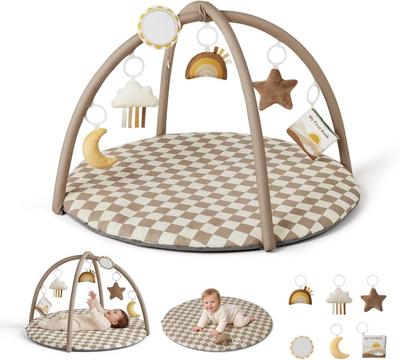 Amazon.com : Blissful Diary Baby Play Gym Mat, Play Mat Activity Mat with 6 Detachable Toys for Stage-Based Sensory & Motor Skill Development, Easy to