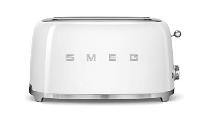 Smeg 50s Retro Style Longslot 4 Slice Toaster White - Harvey Norman