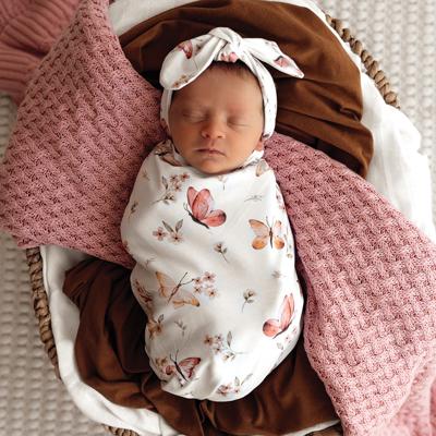 Butterfly Organic Snuggle Swaddle & Topknot Set | Snuggle Hunny