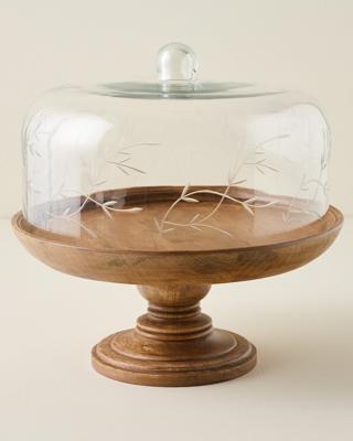 Eliane Etched Glass Cake Stand – Magnolia