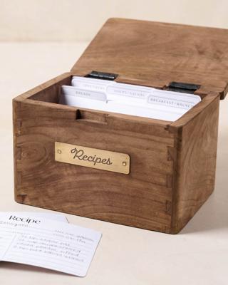 Antiqued Wood Recipe Box – Magnolia
