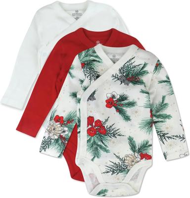 Amazon.com: HonestBaby 3-pack Long Sleeve Side-snap Kimono Bodysuits Organic Cotton for Infant Baby Boys, Girls, Ships A Hoy, 0-3 Months: Clothing, Sh