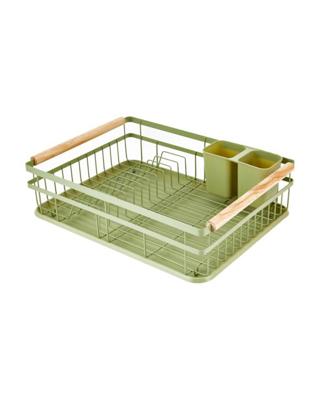 Green Wooden Handle Dish Rack - Kmart