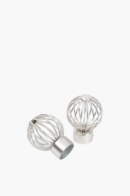2 Pack Rome Brushed Finials, 35mm