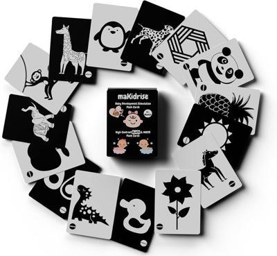 Newborn Essentials - Black and White Sensory Toys High Contrast Baby Sensory Cards Promotes Babies Visual Skills – Perfect Baby Essentials for Newborn