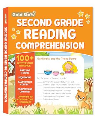 Second Grade Reading Comprehension Workbook with 100+ Activities - Stories, Sequences, Illustration Context, Compare and Contrast