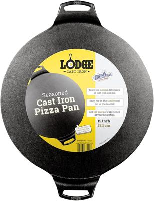 Amazon.com: Lodge Seasoned Cast Iron Pizza Pan 15 Inch - Pre-Seasoned, Round Pizza Pan with Dual Assist Handles - Even Heat Distribution- PFAS-Free, N