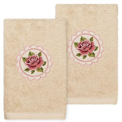 Authentic Hotel and Spa Rosalee Embroidered Luxury 100% Turkish Cotton Hand Towels (Set of 2)