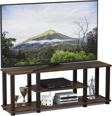 Amazon.com: Furinno Turn-N-Tube No Tools 3D 3-Tier Entertainment TV Stand up to 50 inch TV, Round Tubes, Walnut : Home & Kitchen