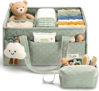 Amazon.com: PeraBella Baby Diaper Caddy Organizer, Baby Basket Shower Gift, Portable Changing Table Basket, Postpartum Caddy & Tote Bag Pouch, Newborn