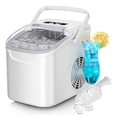 Countertop Ice Maker Machine, 8 Ice Cubes in 6 mins, 26lb/Day Ice with 2 Sizes- Portable Mini, Energy Saving & Basket/Scoop for Home/Party/Travel/Camp