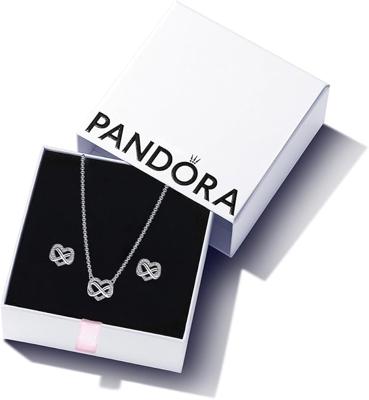 PANDORA Infinity Gift Set - Sparkling Infinity Heart Stud Earrings & Sparkling Infinity Heart Collier Necklace - Jewellery Set With Gift Box : Amazon.
