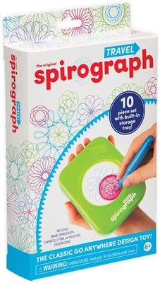 Spirograph Travel Set | Create Amazing Designs On The Go | 10-Piece Set With Built - In Storage Tray | Arts & Crafts Activity For Travelling | For Age