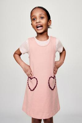 PONTE KNIT DRESS WITH HEART POCKETS - Pink | ZARA United States