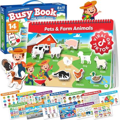 Amazon.com: Montessori Preschool Busy Book for Toddlers Ages 3 and Up - Preassembled - Preschool Learning Activities Montessori Educational Toys - Gif