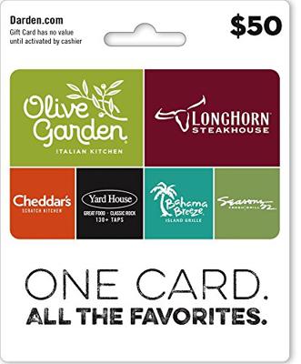 Darden Restaurants Physical Gift Card - $50
