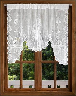 Amazon.com: Jayla White Semi-Sheer Floral Lace Curtain Swag for Kitchen Half Window Bathroom Decoration Rod Pocket,59 x 39 Inch, 1 Panel : Home & Kitc