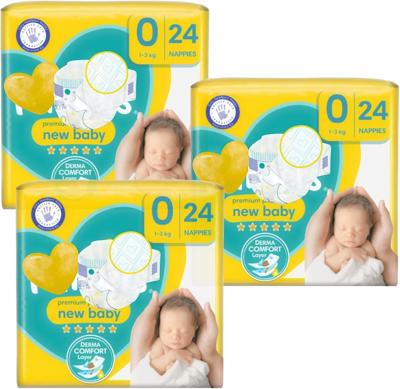 Newborn Nappies Bundle with 3 Packs of P Nappies Size 0 Premium Protection | 72 New Born Size 0 : Amazon.co.uk: Baby Products