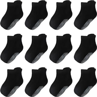 Aroveea Baby Toddler Socks Grip Non Slip Boys Girls Cotton 12 Pack for 5-7 Years Kids Ankle Cute Socks 6M-7Years