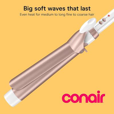 Amazon.com: Conair Double Ceramic 1 1/2-Inch Extra Long Barrel Curling Iron, Soft Waves for All Hair Types, 30 Heat Settings, Dual Voltage, Auto-Off,