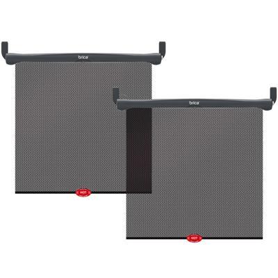 Munchkin Brica Sun Safety Car Window Shade with Heat Alert, Helps Block UVA/UVB Rays, 2 Pack, Black