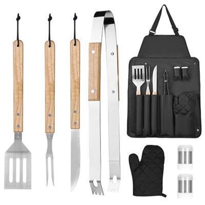 8 Piece Braai Utensils Set with Apron Wooden BBQ Grill Accessories Tools | Shop Today. Get it Tomorr