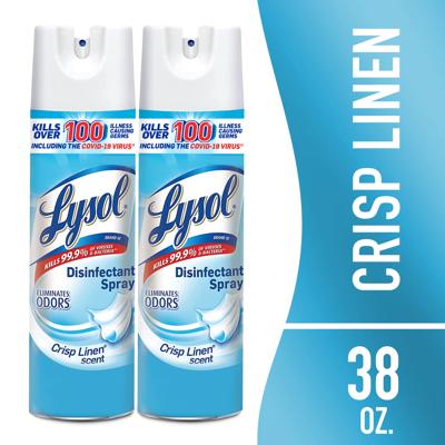 Free Shipping! Lysol Disinfectant Spray, 19 fl oz, 2 Pack, Crisp Linen Scent, Kills 99.9% Viruses Bacteria Germs - Walmart.com
