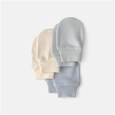 Baby 3-Pack Mitts - Blue/Ivory | Carter’s Oshkosh Canada