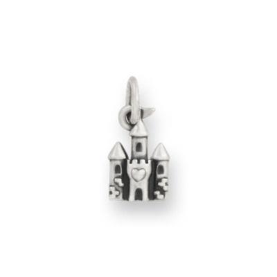 Tiny Princess Castle Charm in Sterling Silver