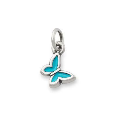 Enamel Mini Butterfly Charm in Sterling Silver