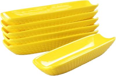 Amazon.com | LIUYWYHCF Ceramic Select Corn Cob Holders 9 Inch Corn Cob Dishes, Set of 6 White Serving plate, for nuts, olives, snacks, cheese, Non-sli