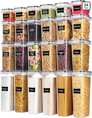 Amazon.com: Airtight Food Storage Containers with Lids, Vtopmart 24 pcs Plastic Kitchen and Pantry Organization Canisters for Cereal, Dry Food, Flour