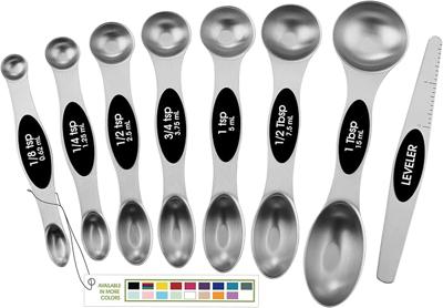 Amazon.com: Spring Chef Stainless Steel Magnetic Measuring Spoons Set with Strong N45 Magnets, Heavy Duty Metal Kitchen Gadgets for Baking & Cooking,