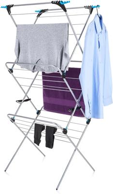 Minky 3 Tier Plus Clothes Airer, Clothes Drying Rack, 21m Washing Line, Laundry, Foldable Indoor Airer, Includes 4 Corner Hooks, Space Saving Clothes