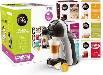 NESCAFÉ Dolce Gusto EDG155.BG Mini-Me Automatic Coffee Machine Black & Arctic Grey by De’Longhi - Starter Kit : Amazon.co.uk: Home & Kitchen
