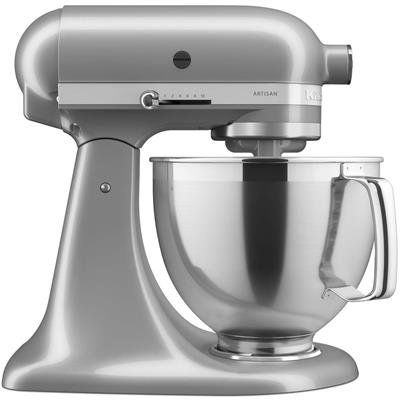 KitchenAid KSM195 4.8L Artisan Stand Mixer (Contour Silver) - JB Hi-Fi