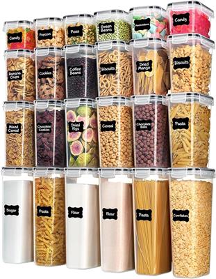 Amazon.com: Airtight Food Storage Containers with Lids, Vtopmart 24 pcs Plastic Kitchen and Pantry Organization Canisters for Cereal, Dry Food, Flour