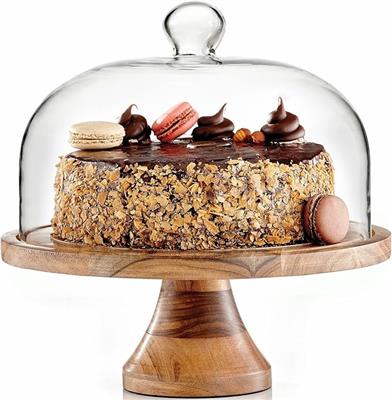 Amazon.com | Royalty Art 4-in-1 Cake Stand with Dome, Cheese Board, Covered Platter, and Serving Tray for Pastries, Pies, Appetizers, and Holiday Trea