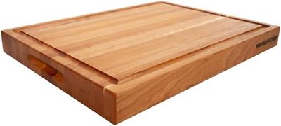 Amazon.com: Medium Wood Cutting Board from American Cherry - A Reversible Butcher Block That Comes with Juice Groove for Cutting Meat and Juicy Veggie